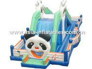 Cute Panda Inflatable Fairground, Inflatable Trampoline Park Games For Kids